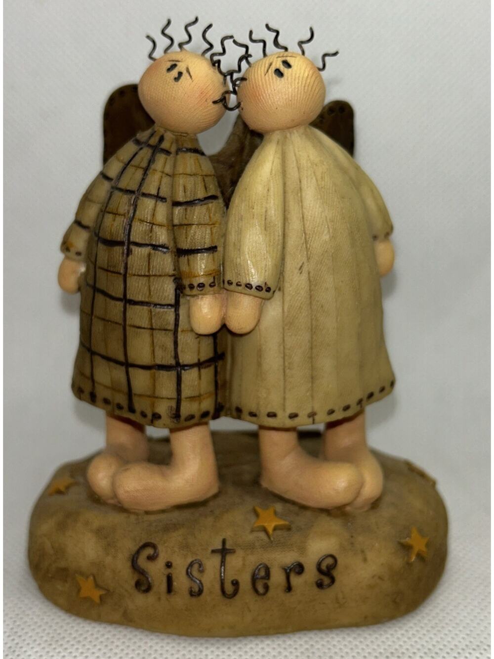 vintage honey & me resin “Sisters ” 2 Angels standing figurine